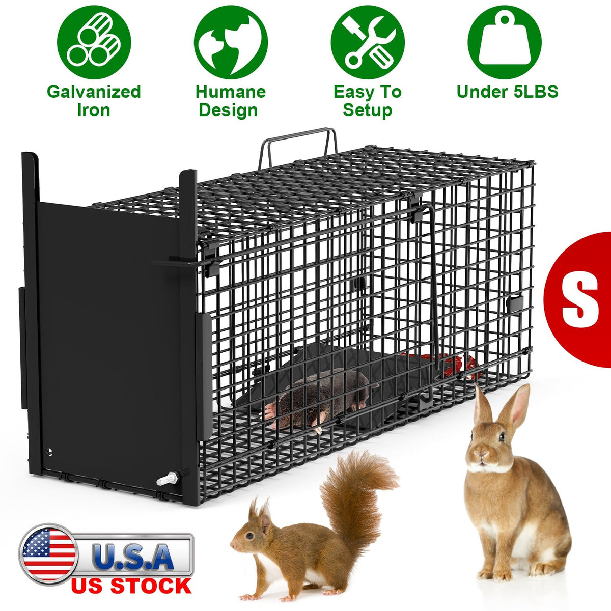 Humane Live Animal Trap – 40" (Raccoon & Opossum)