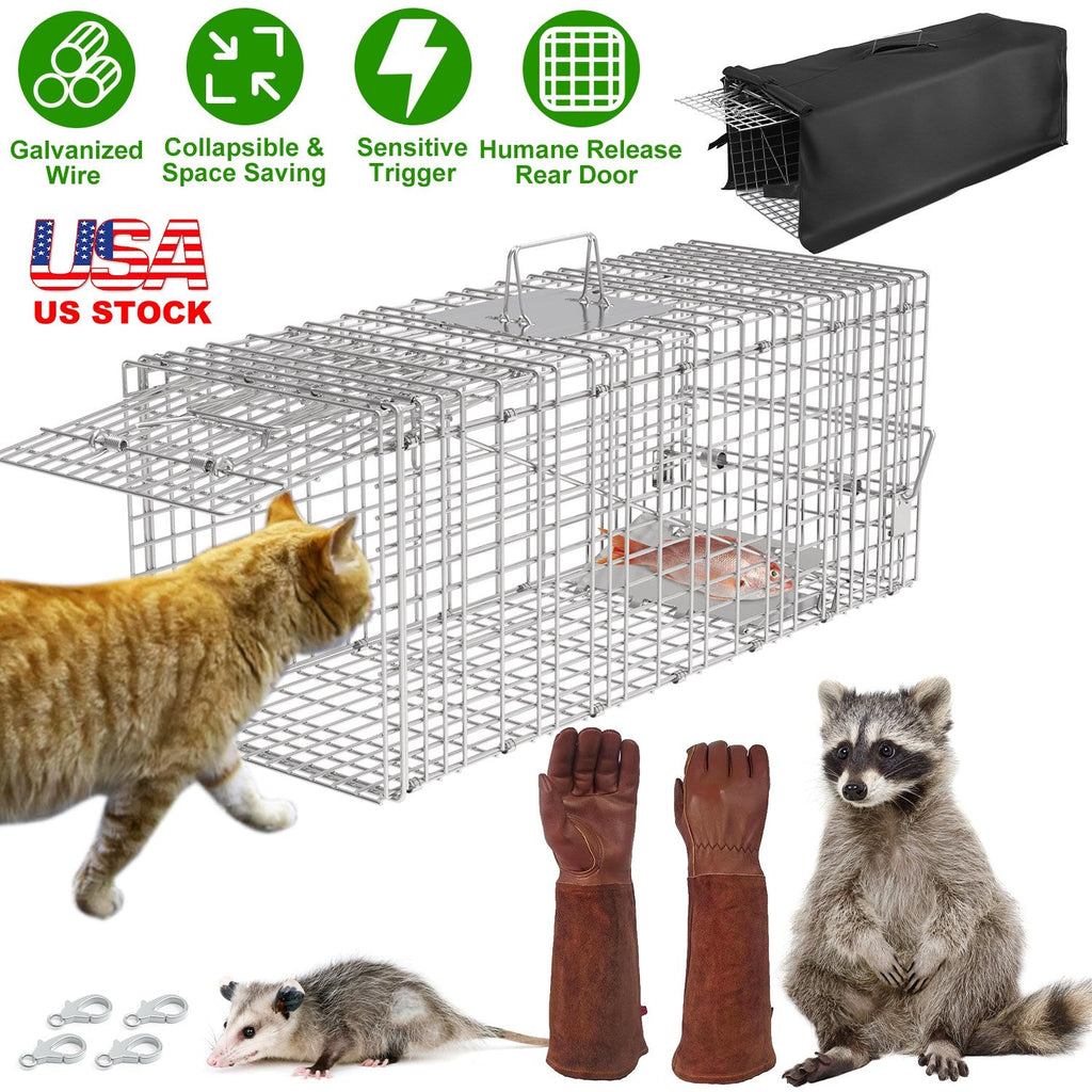 Humane Live Animal Trap with Waterproof Cover – 30.5"