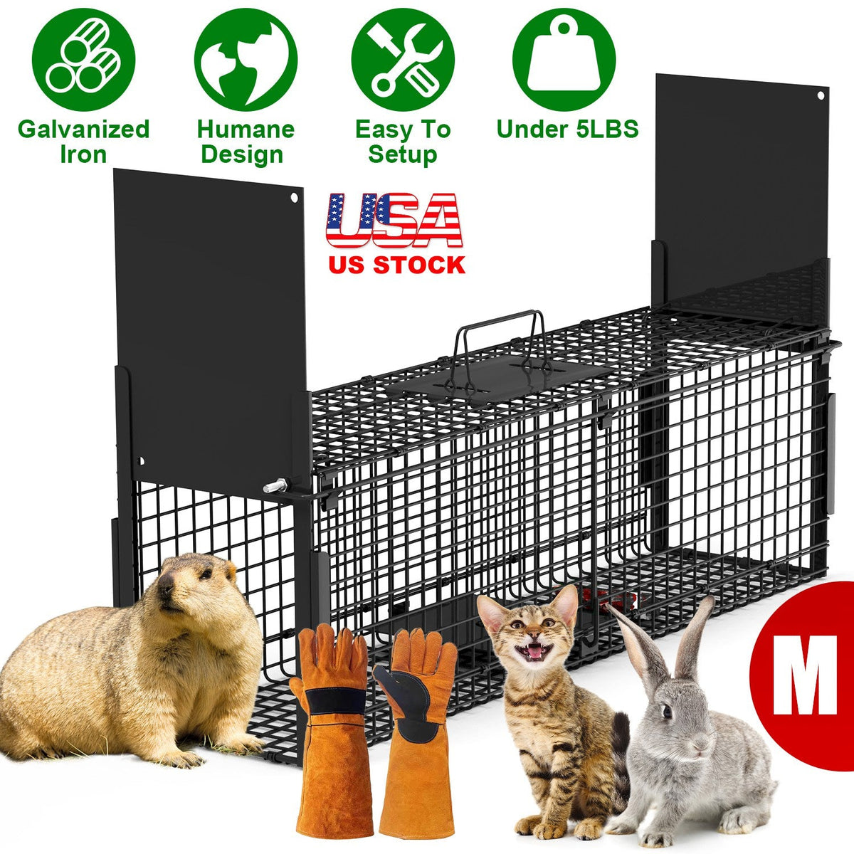 Humane Live Animal Trap – 40" (Raccoon & Opossum)