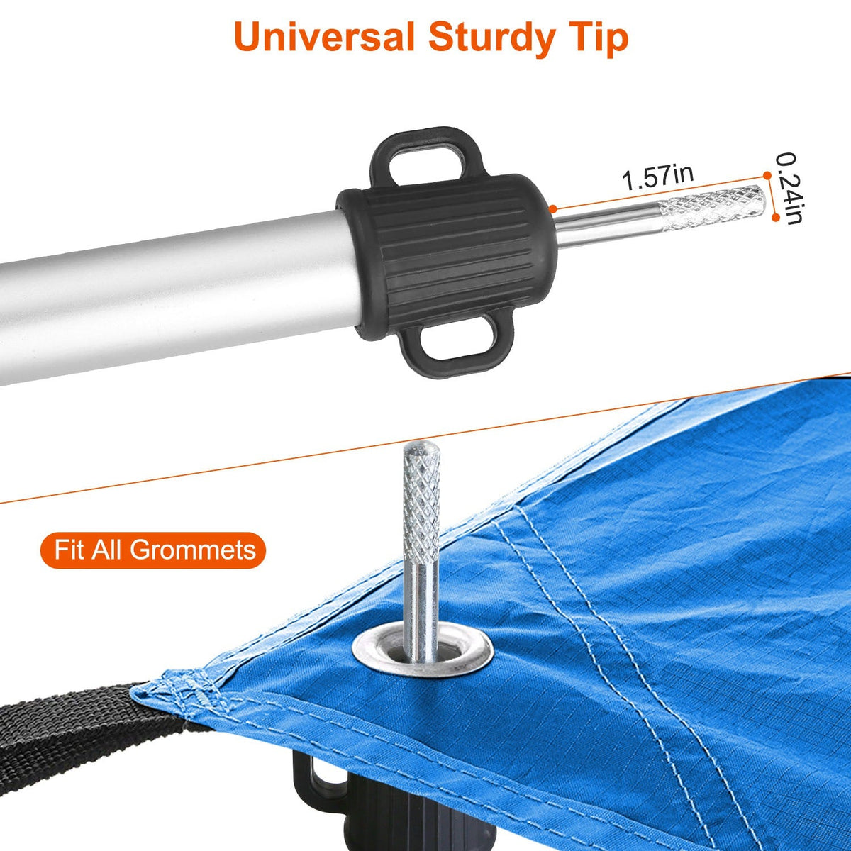 Telescoping Aluminum Tarp Poles (2-Pack) – Adjustable 3–7.5 ft