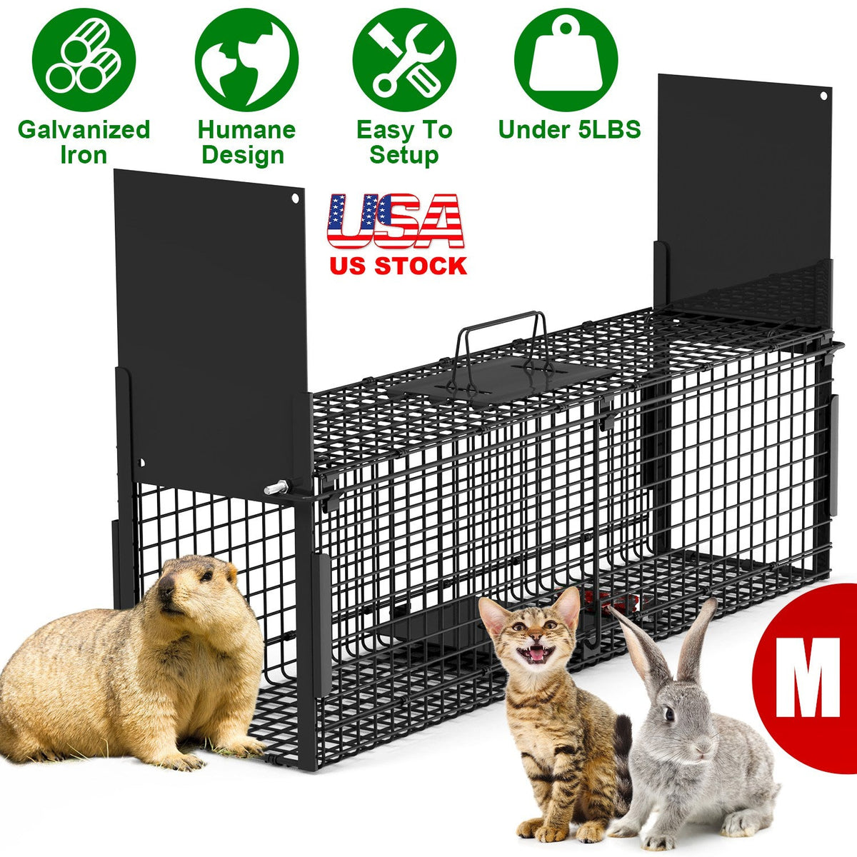 Humane Live Animal Trap – 40" (Raccoon & Opossum)
