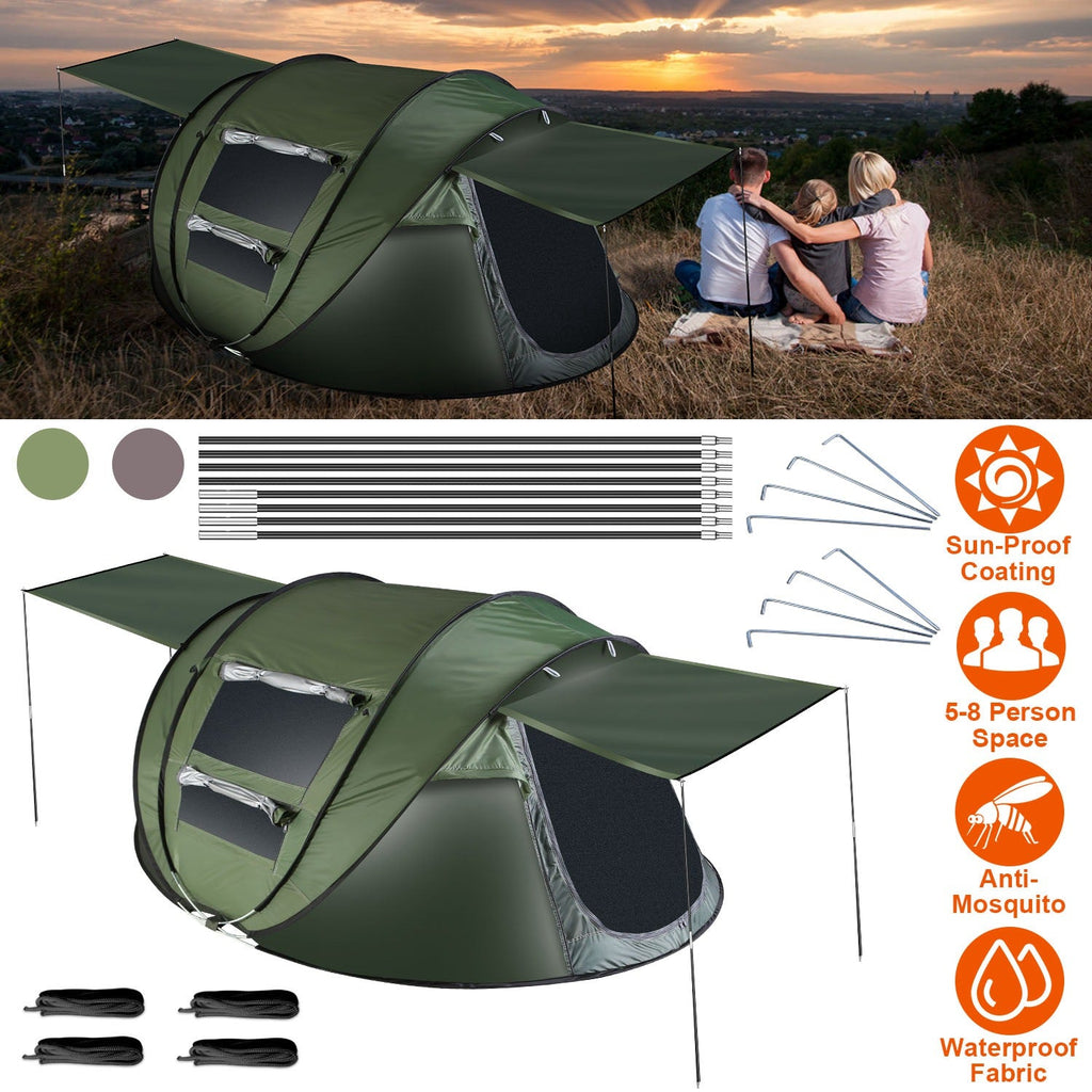 Instant Pop-Up Camping Tent – 3–4 or 5–8 Person, Waterproof