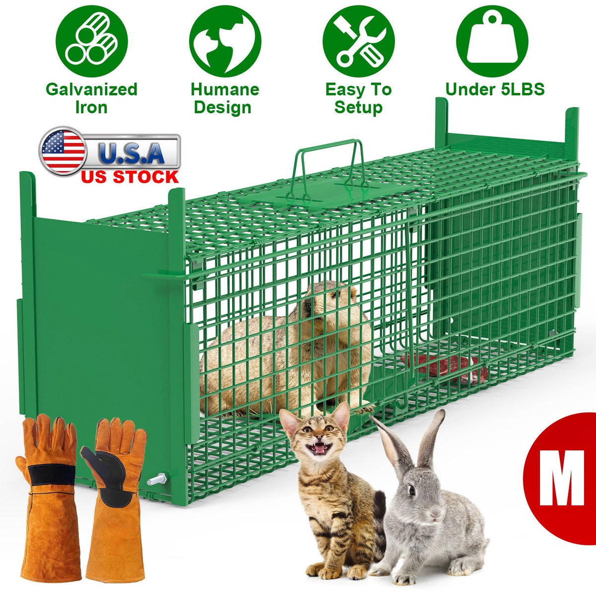 Humane Live Animal Trap – 40" (Raccoon & Opossum)