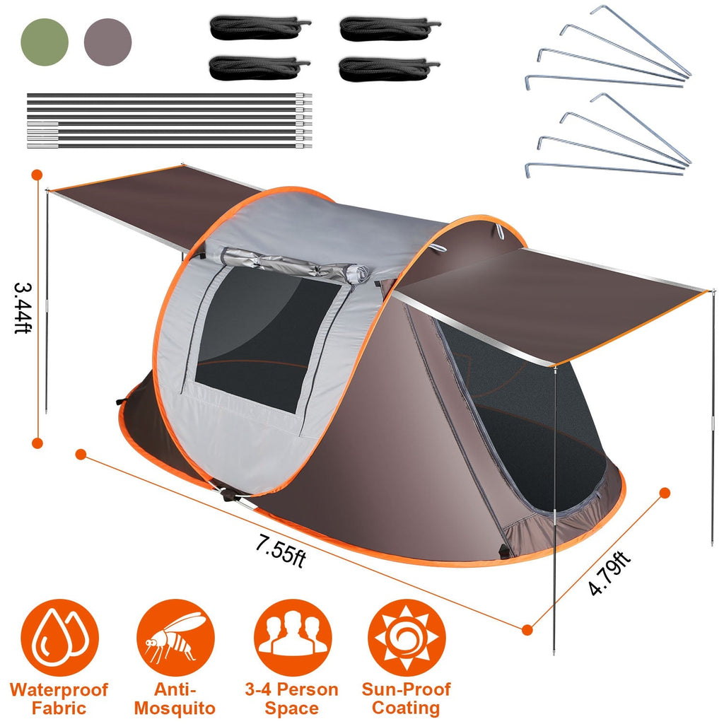 Instant Pop-Up Camping Tent – 3–4 or 5–8 Person, Waterproof