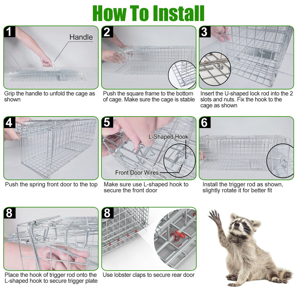 Humane Live Animal Trap with Waterproof Cover – 30.5"