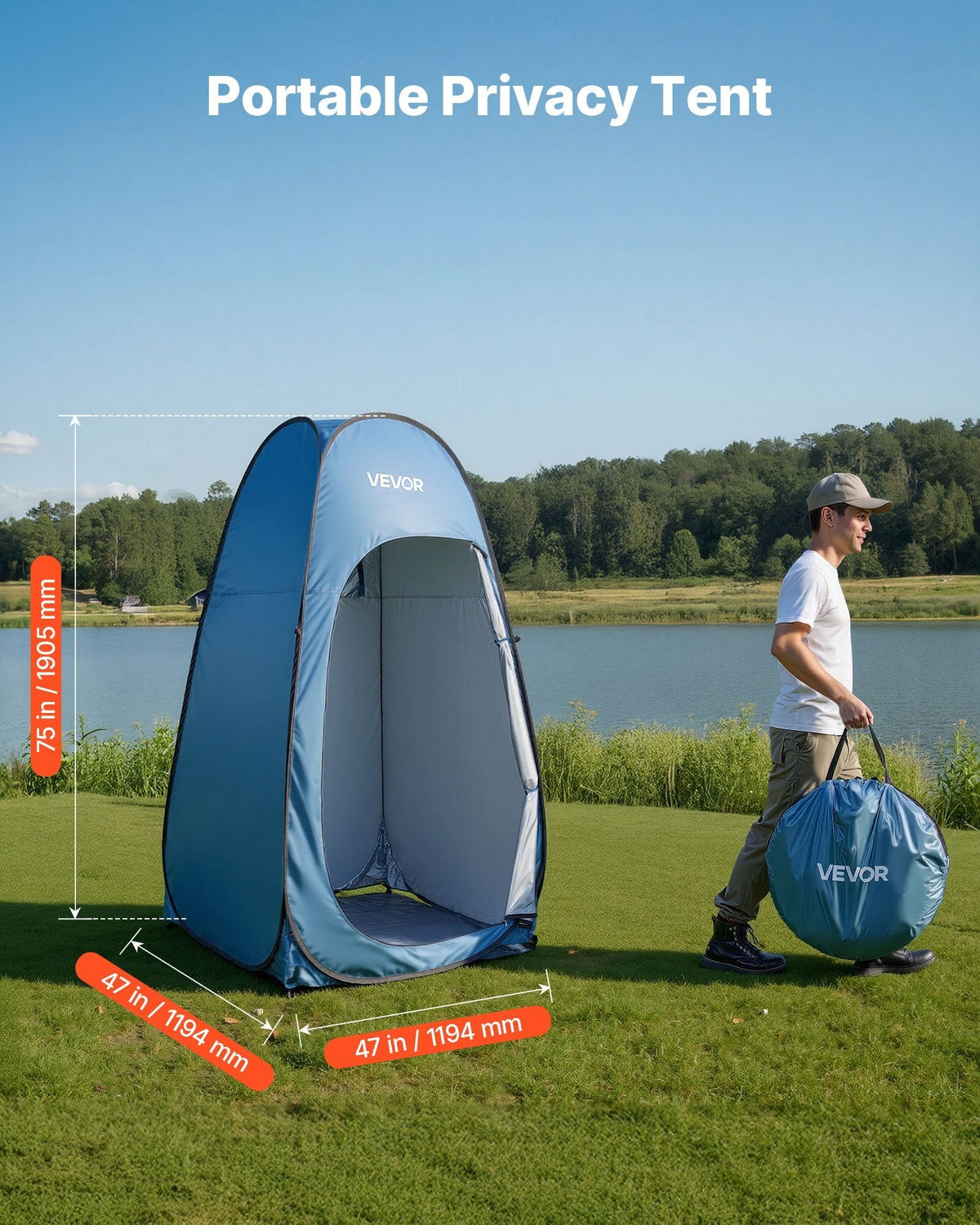 Pop-Up Privacy Shower Tent with Shower Bag