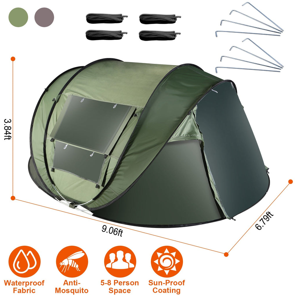 Instant Pop-Up Camping Tent – 3–4 or 5–8 Person, Waterproof