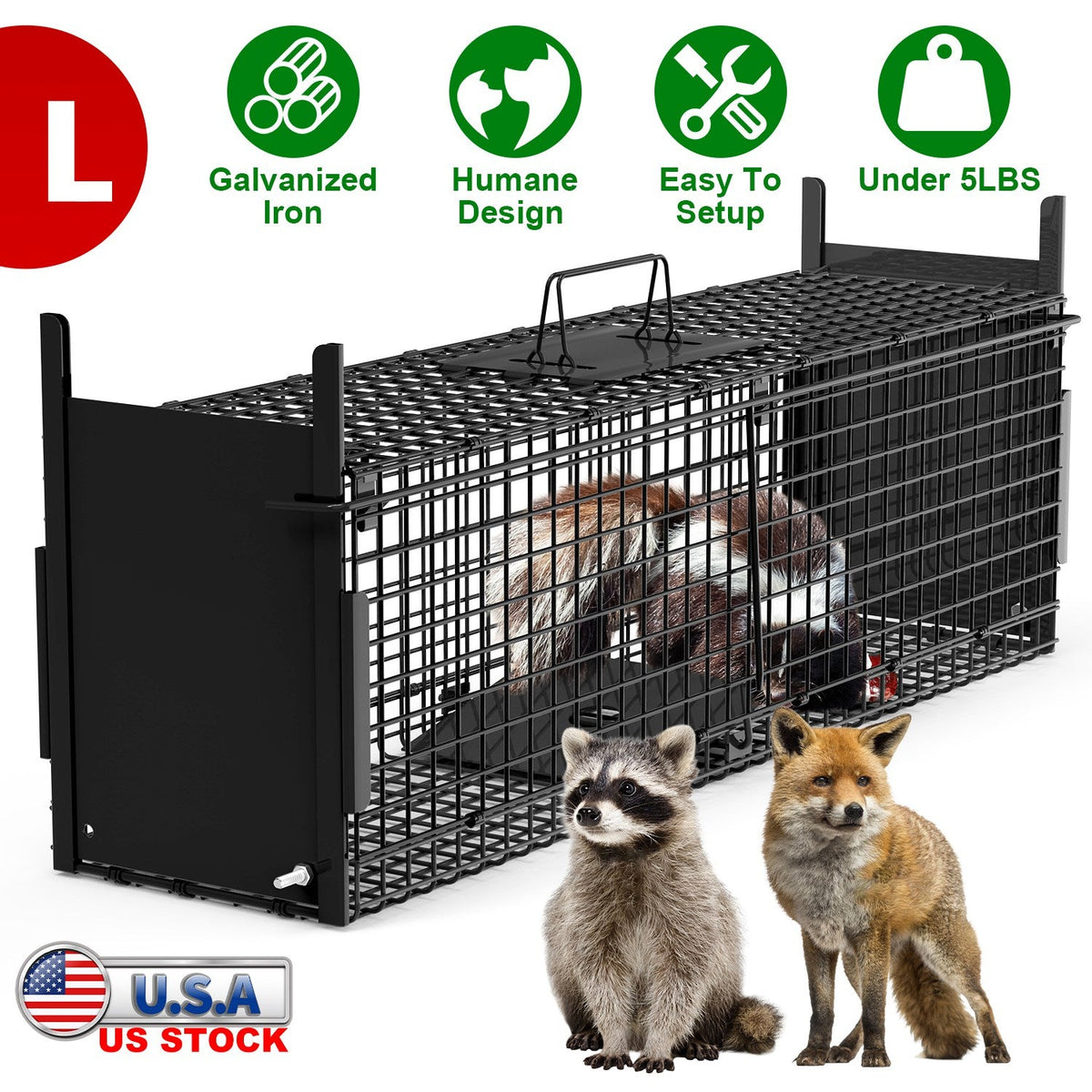 Humane Live Animal Trap – 40" (Raccoon & Opossum)
