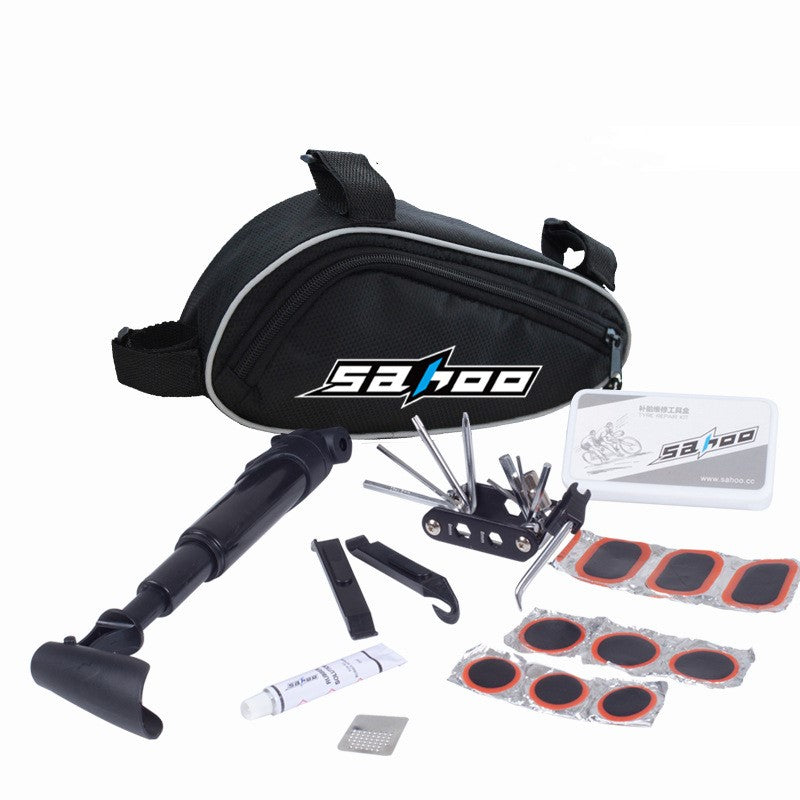 Bike Ride Repair Kit with Mini Pump & 14-in-1 Tool