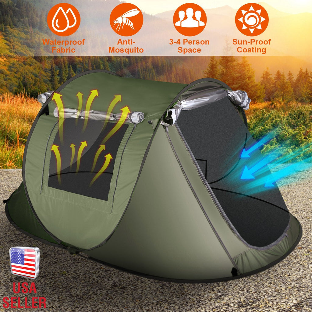 Instant Pop-Up Camping Tent – 3–4 or 5–8 Person, Waterproof
