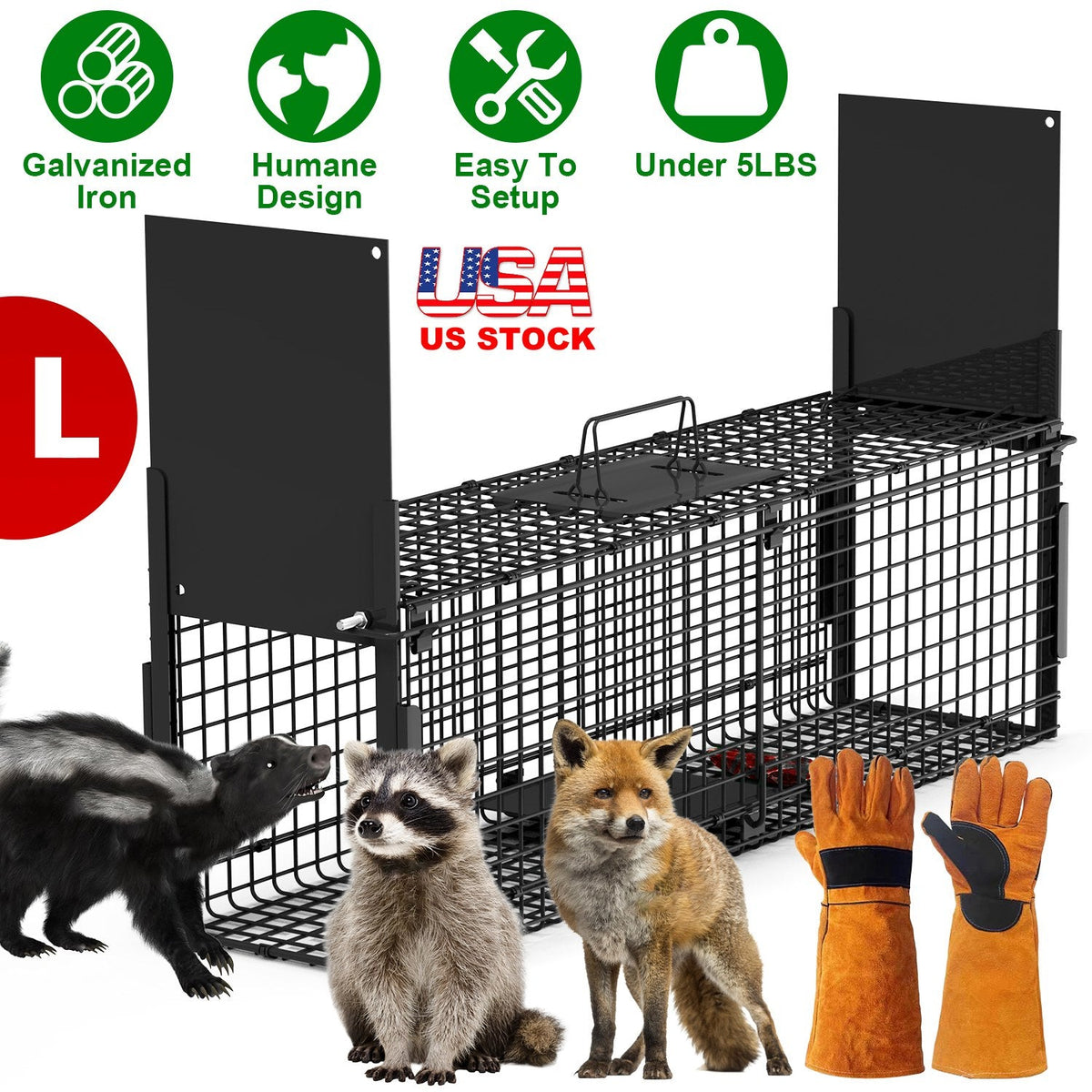 Humane Live Animal Trap – 40" (Raccoon & Opossum)