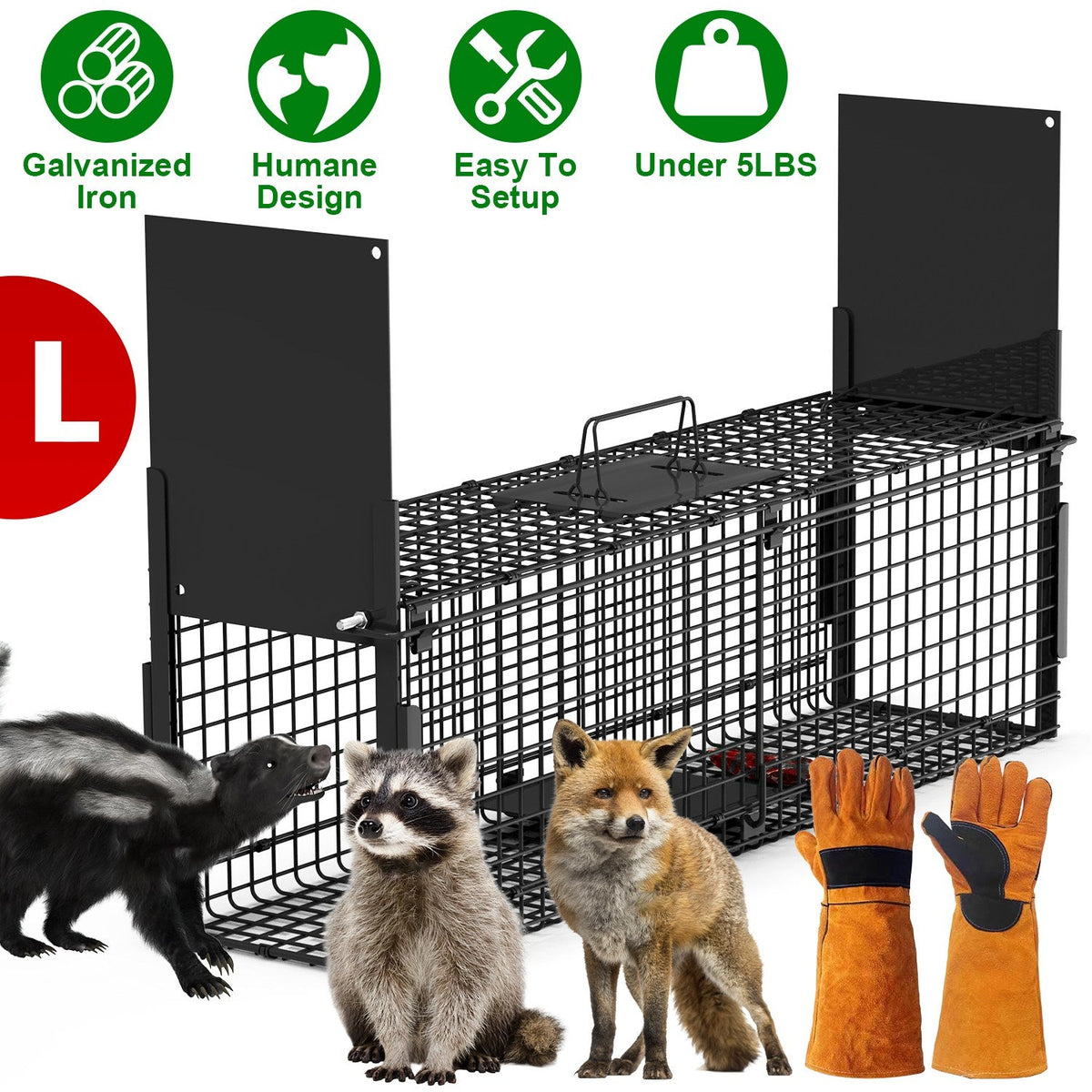 Humane Live Animal Trap – 40" (Raccoon & Opossum)