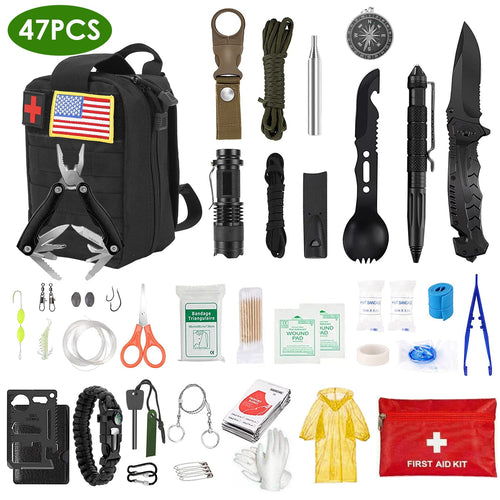 47-Piece Emergency Survival Kit with First Aid