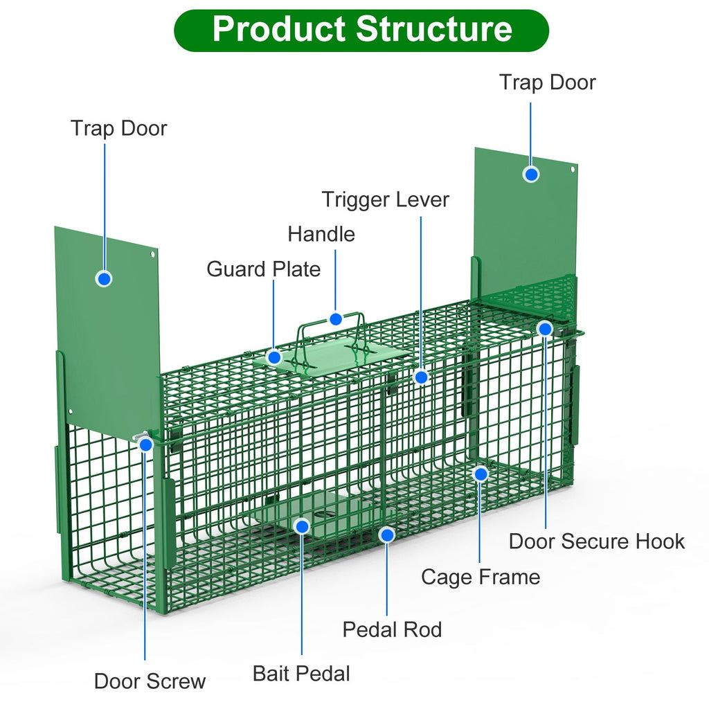 Humane Live Animal Trap – 40" (Raccoon & Opossum)