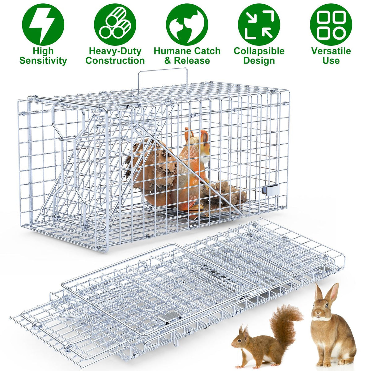 Humane Live Animal Traps – 18" 2-Pack