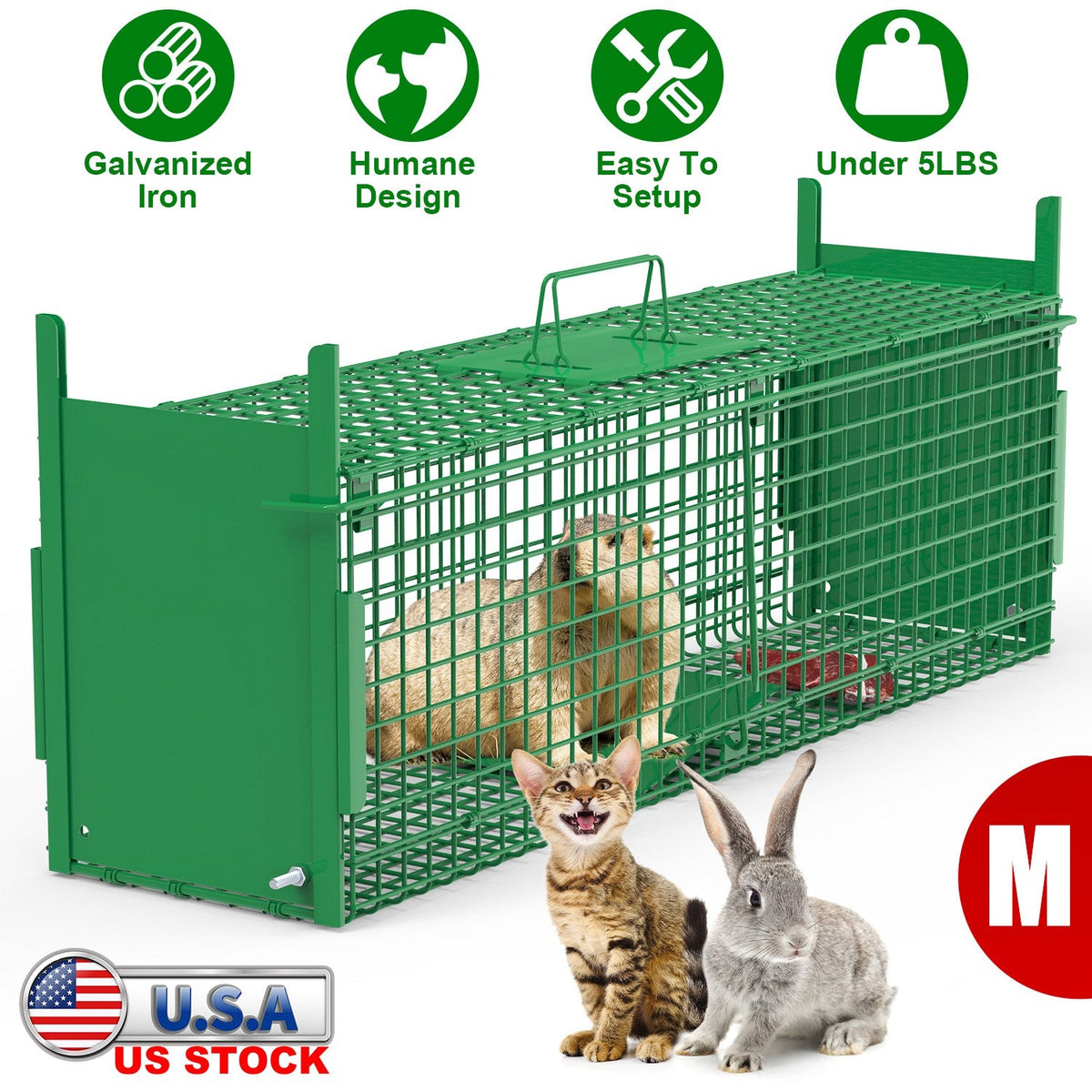 Humane Live Animal Trap – 40" (Raccoon & Opossum)