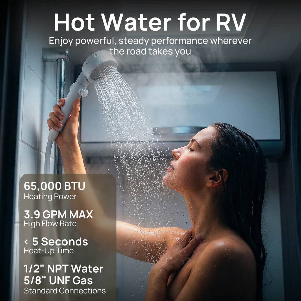 Rotorua 65K BTU Tankless Propane Water Heater with Door