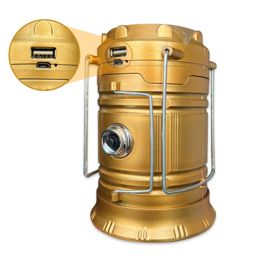 Vintage Hand-Crank Solar Camping Lantern