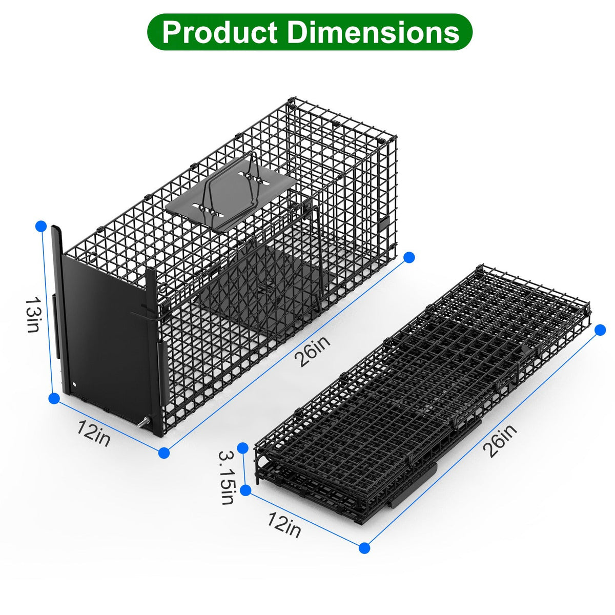 Humane Live Animal Trap – 40" (Raccoon & Opossum)