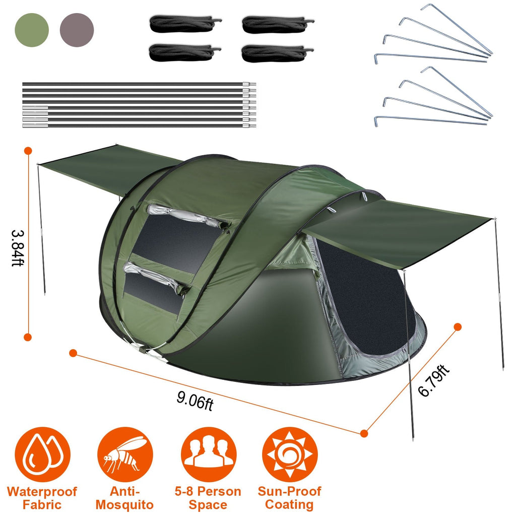 Instant Pop-Up Camping Tent – 3–4 or 5–8 Person, Waterproof