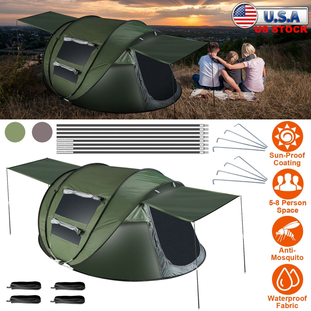 Instant Pop-Up Camping Tent – 3–4 or 5–8 Person, Waterproof