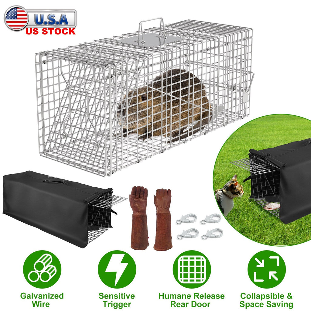 Humane Live Animal Trap with Waterproof Cover – 30.5"
