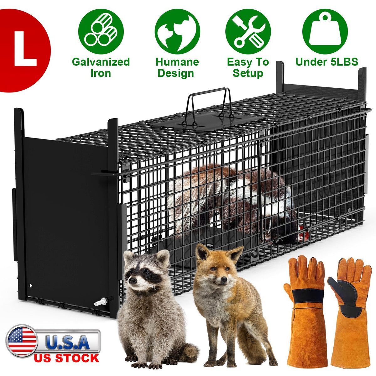 Humane Live Animal Trap – 40" (Raccoon & Opossum)