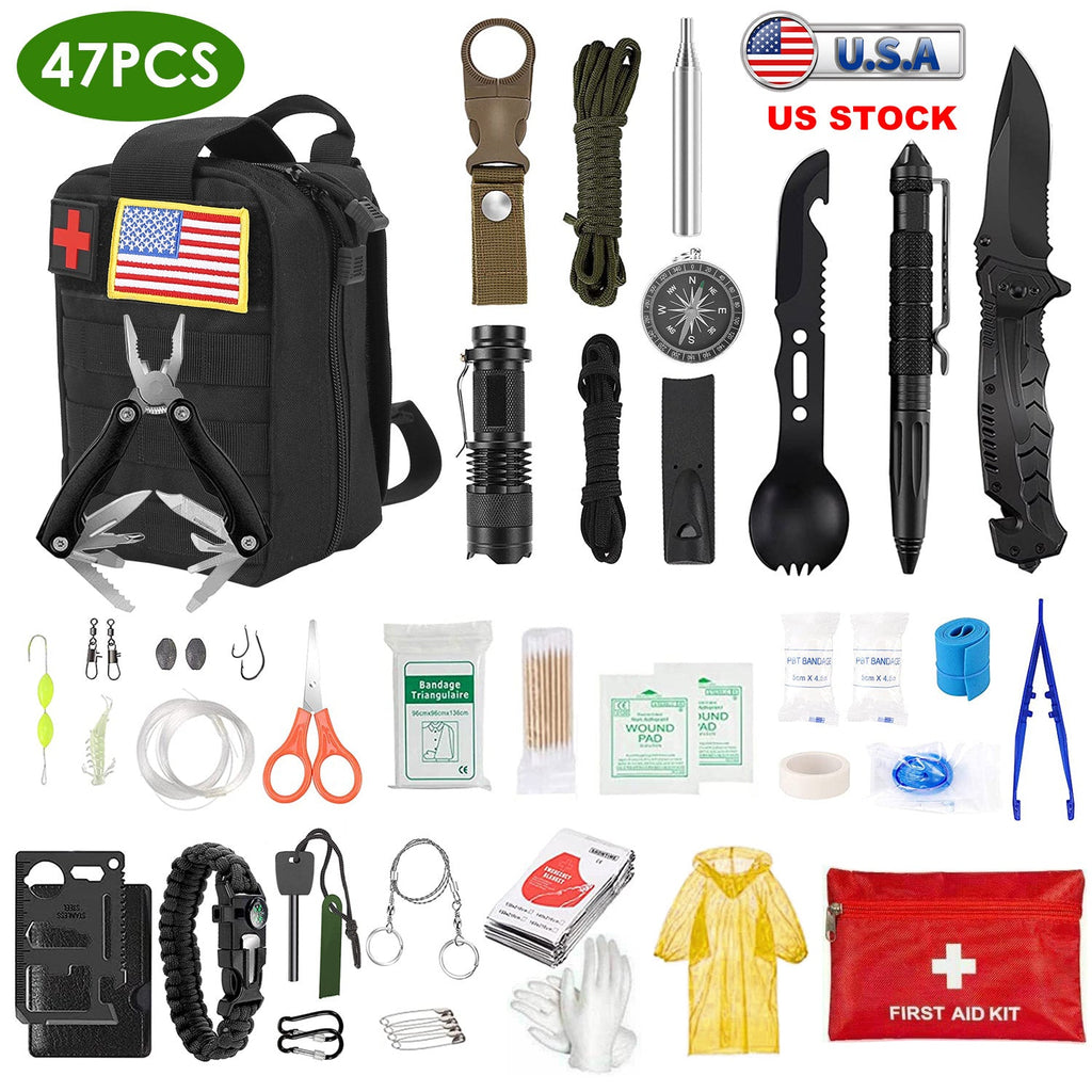 47-Piece Emergency Survival Kit with First Aid