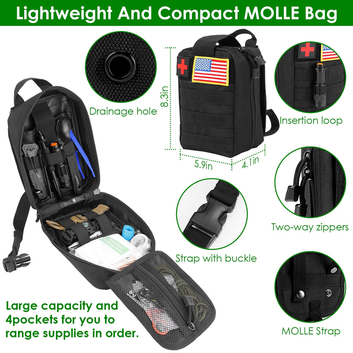 47-Piece Emergency Survival Kit with First Aid