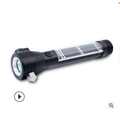 Solar Emergency Flashlight with Safety Hammer & Phone Charging