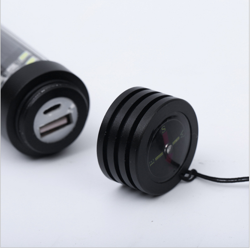 Solar Emergency Flashlight with Safety Hammer & Phone Charging