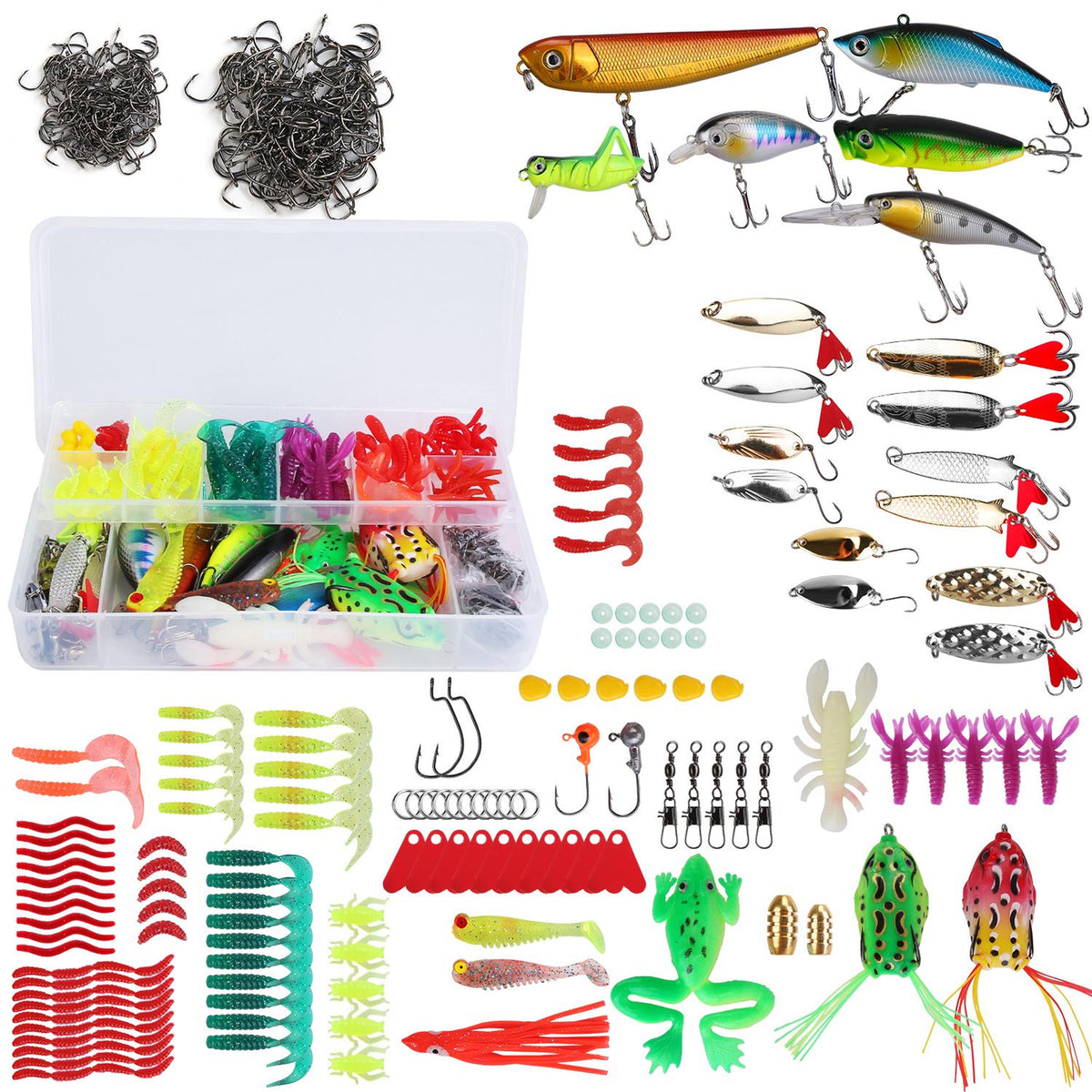 375-Piece Fishing Lure & Tackle Box Kit