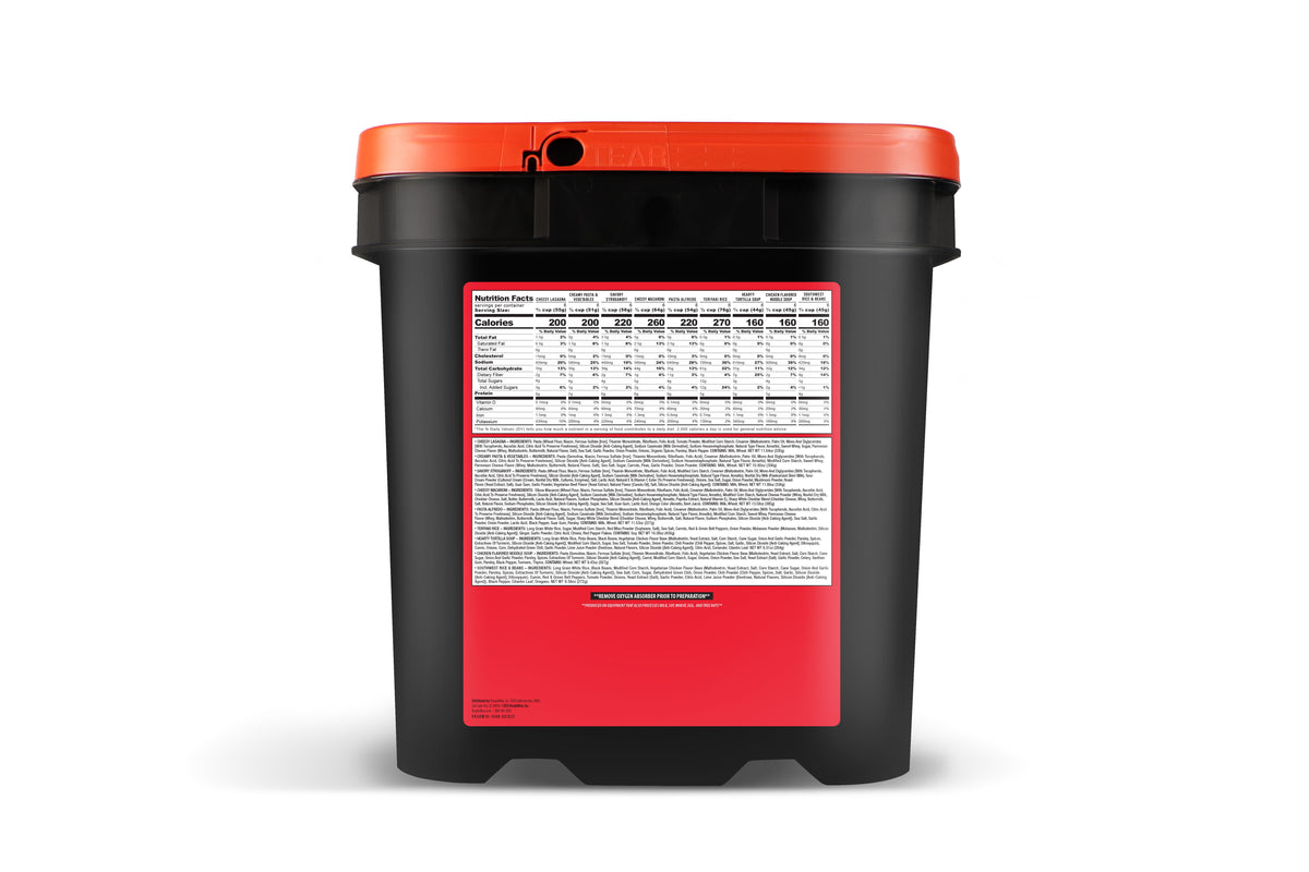 Freeze-Dried Entrée Bucket – 60 Servings, 9 Meals