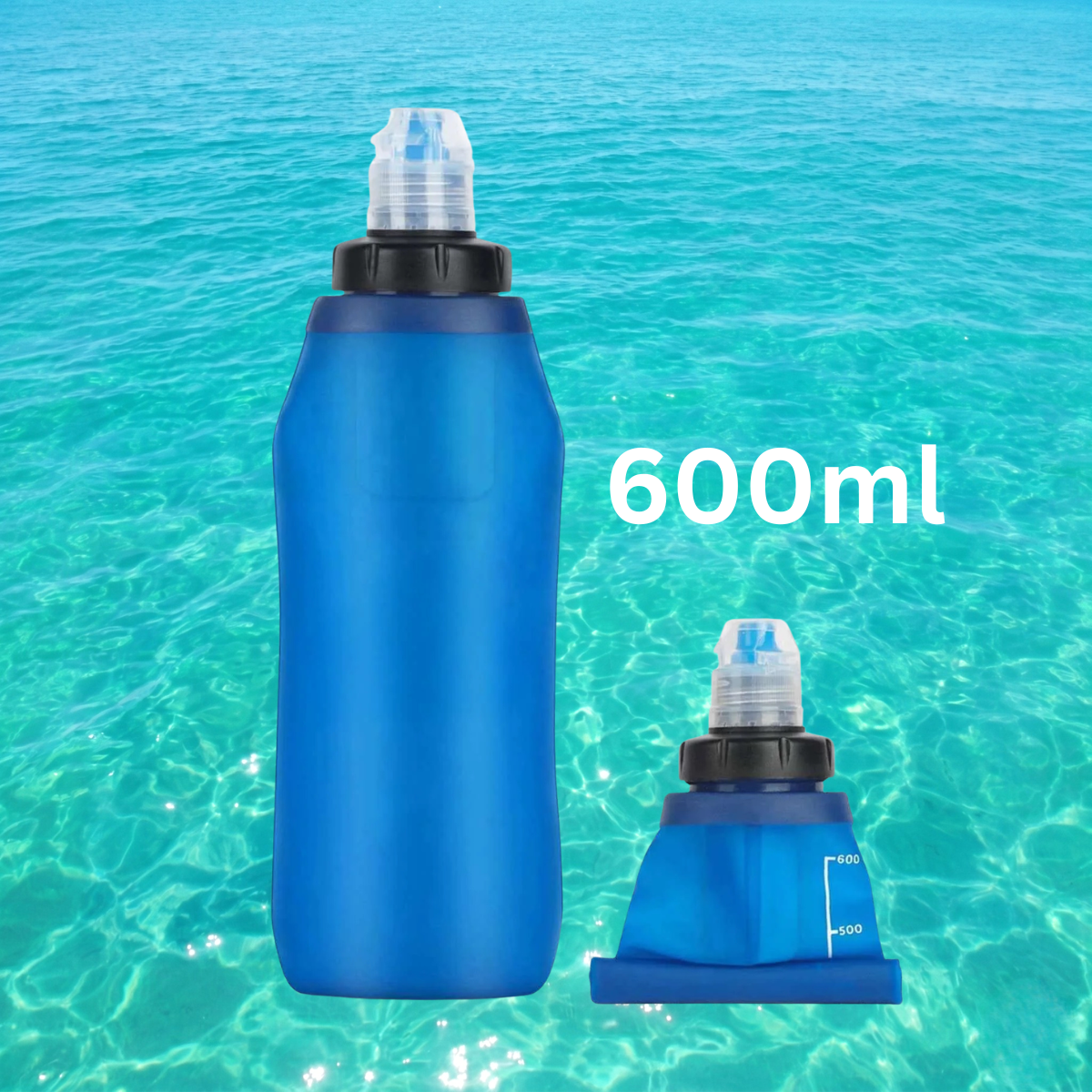 HygieniSafe Collapsible Water Filter Bottle – 600 ml