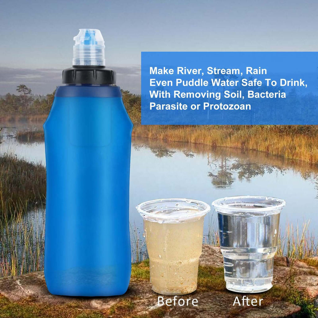 HygieniSafe Collapsible Water Filter Bottle – 600 ml