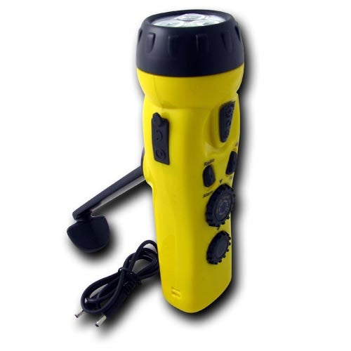 4-in-1 Hand Crank Emergency Flashlight, Radio, Siren & Phone Charger