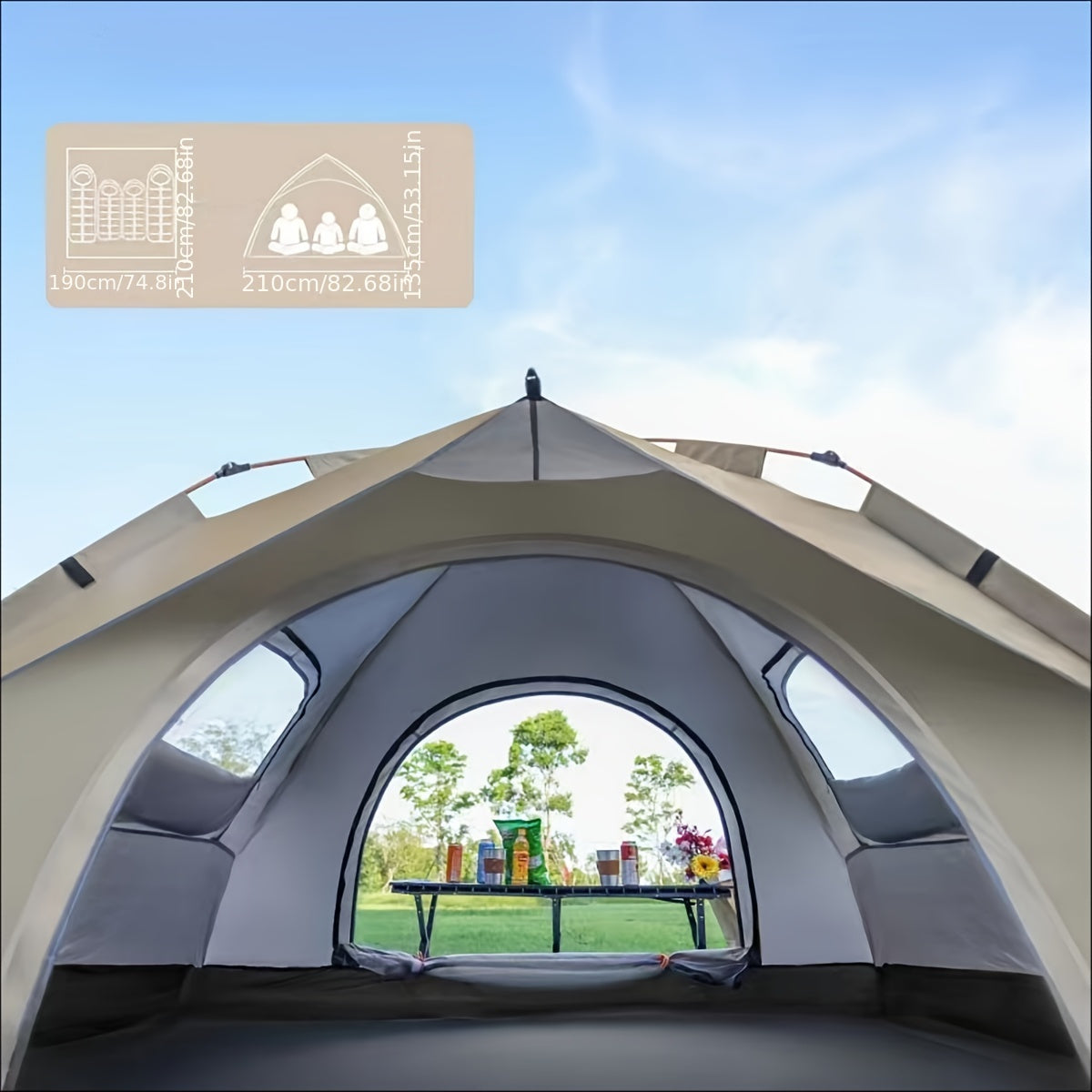 Quick-Setup Pop-Up Camping Tent – 1–3 or 3–4 Person