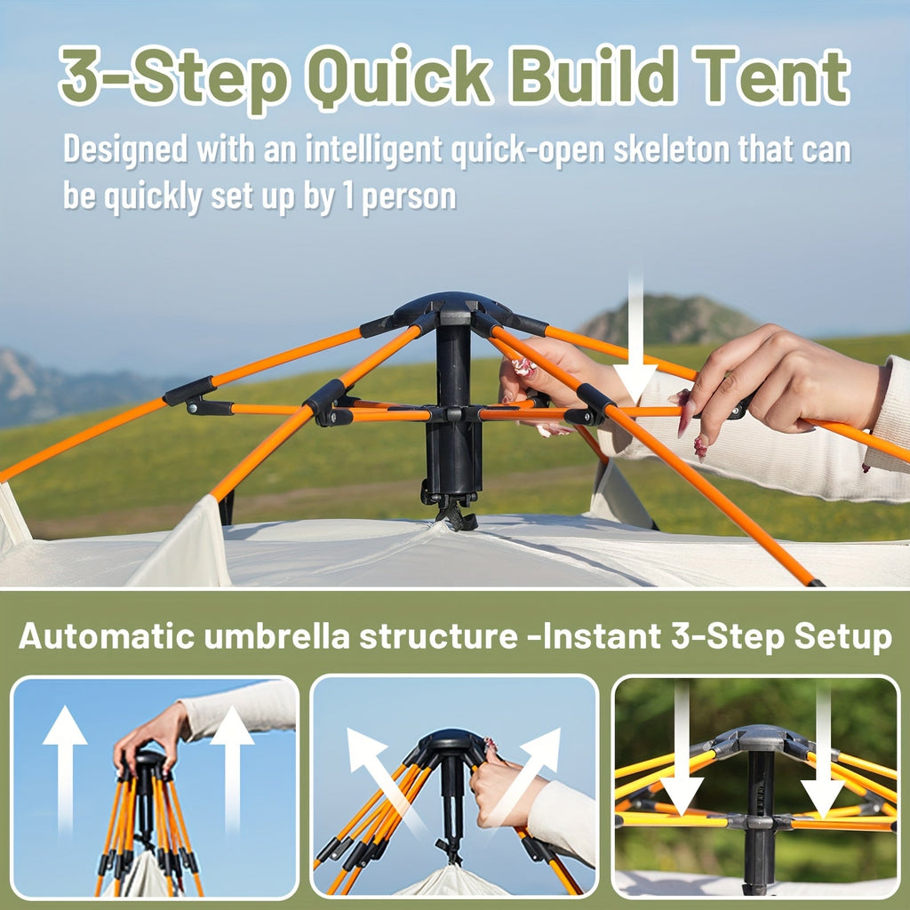 Quick-Setup Pop-Up Camping Tent – 1–3 or 3–4 Person