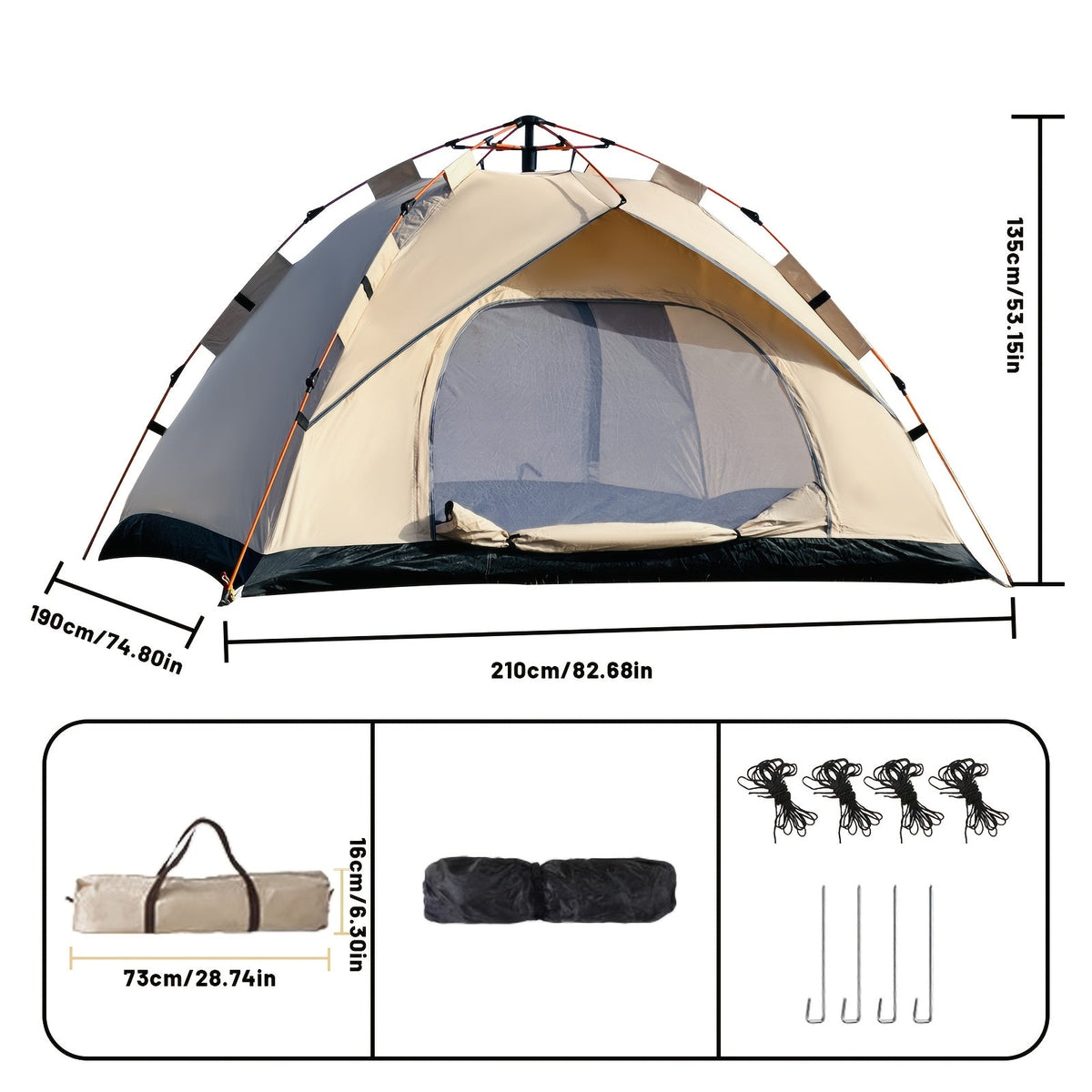 Quick-Setup Pop-Up Camping Tent – 1–3 or 3–4 Person