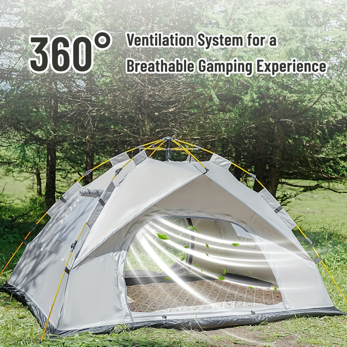 Quick-Setup Pop-Up Camping Tent – 1–3 or 3–4 Person