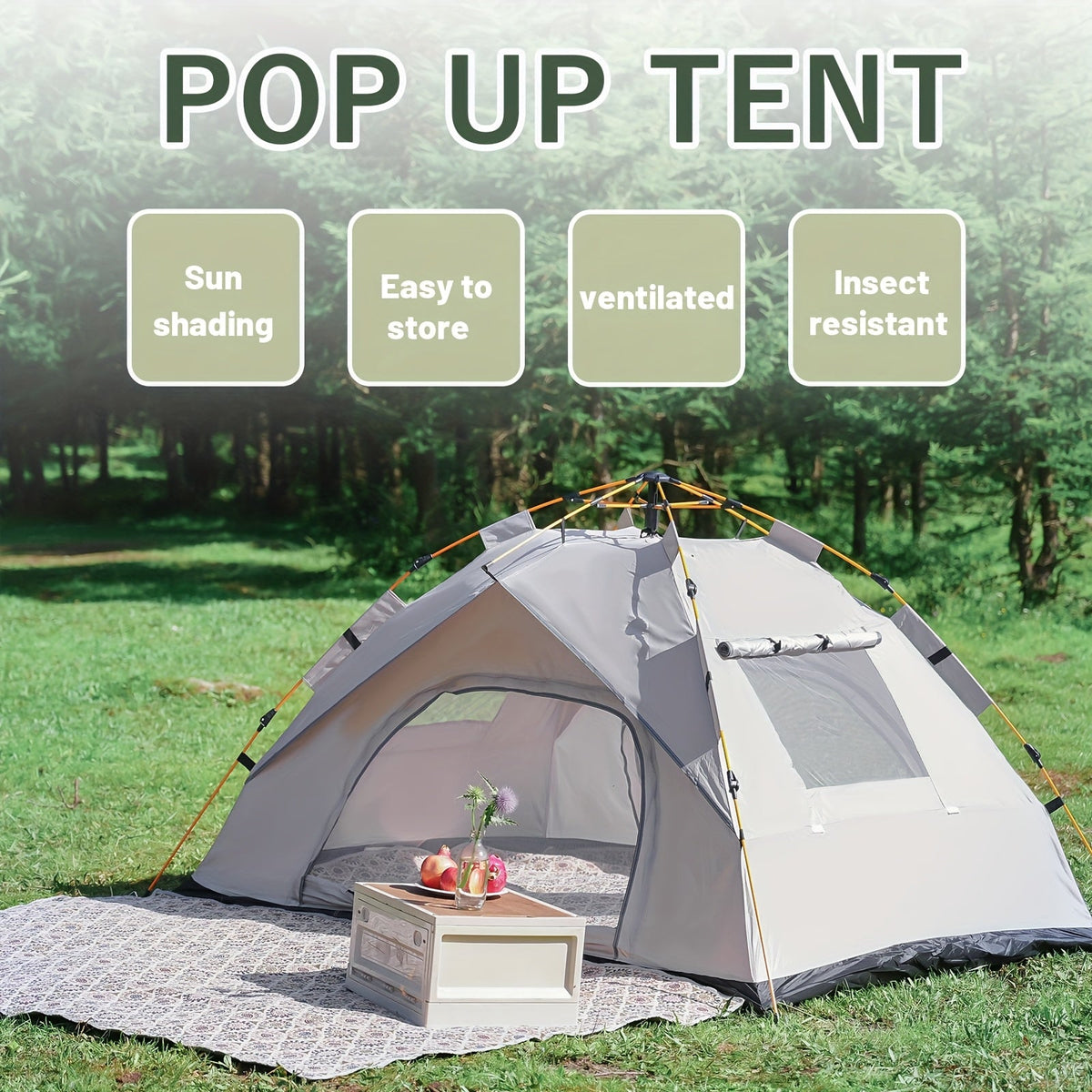 Quick-Setup Pop-Up Camping Tent – 1–3 or 3–4 Person
