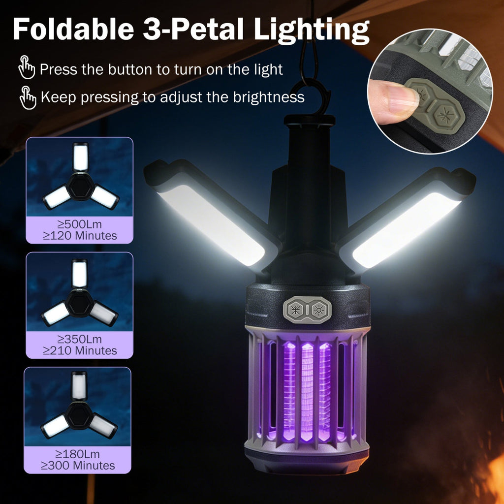 Rechargeable Bug Zapper Camping Lantern – 3 Modes, IPX6