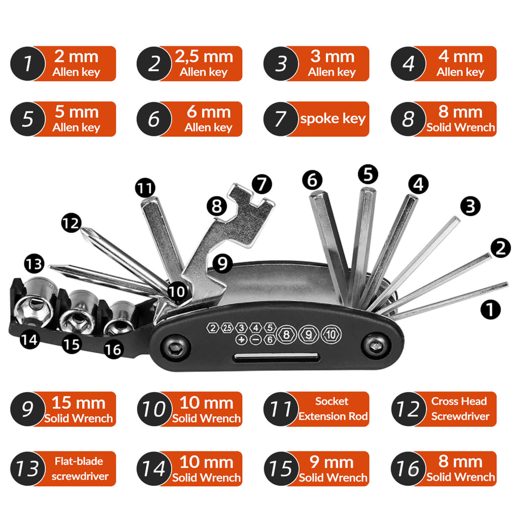 ROCKBROS 16-in-1 Folding Bike Multi-Tool