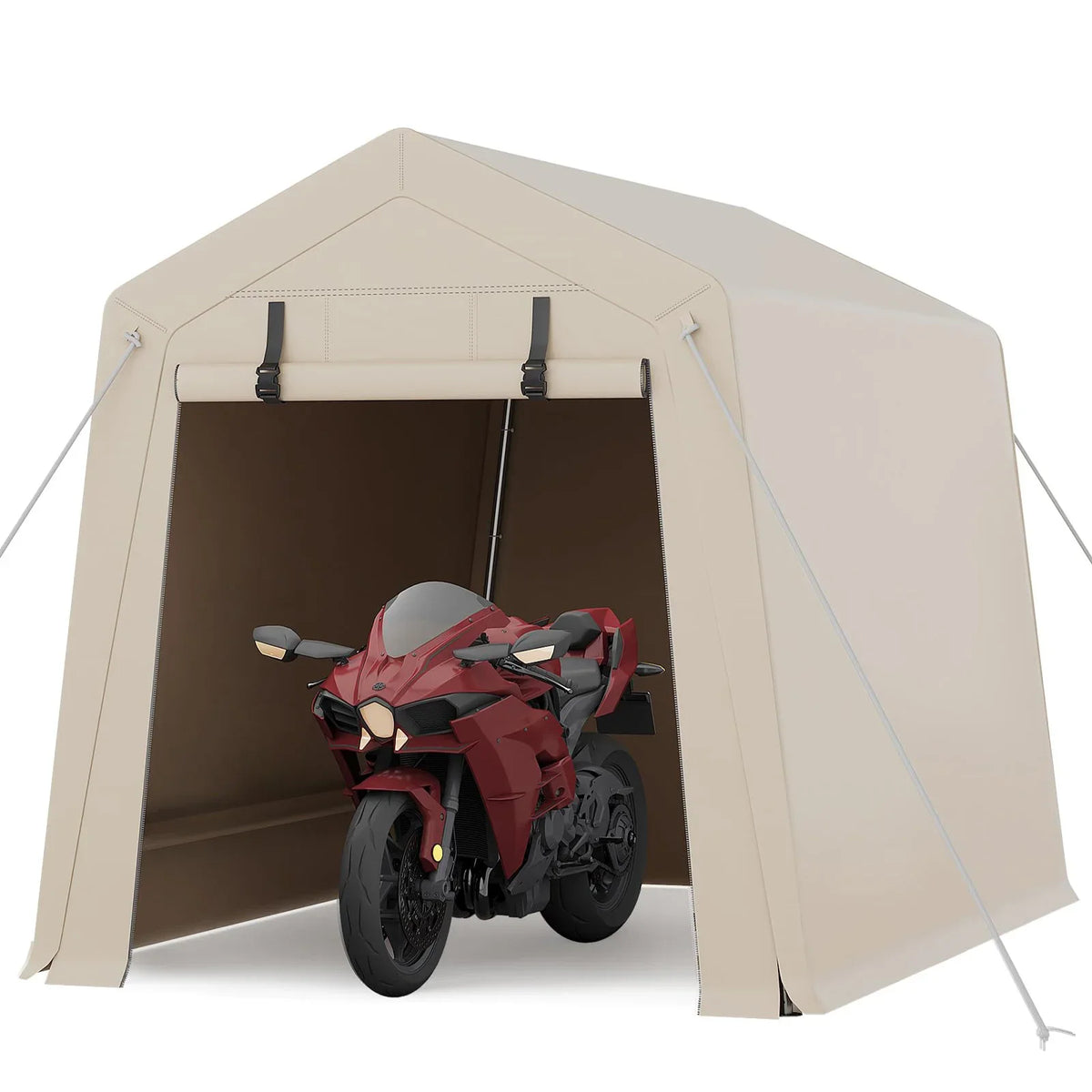 6x8 ft Heavy-Duty Portable Storage Shed – Steel Frame, Waterproof Cover