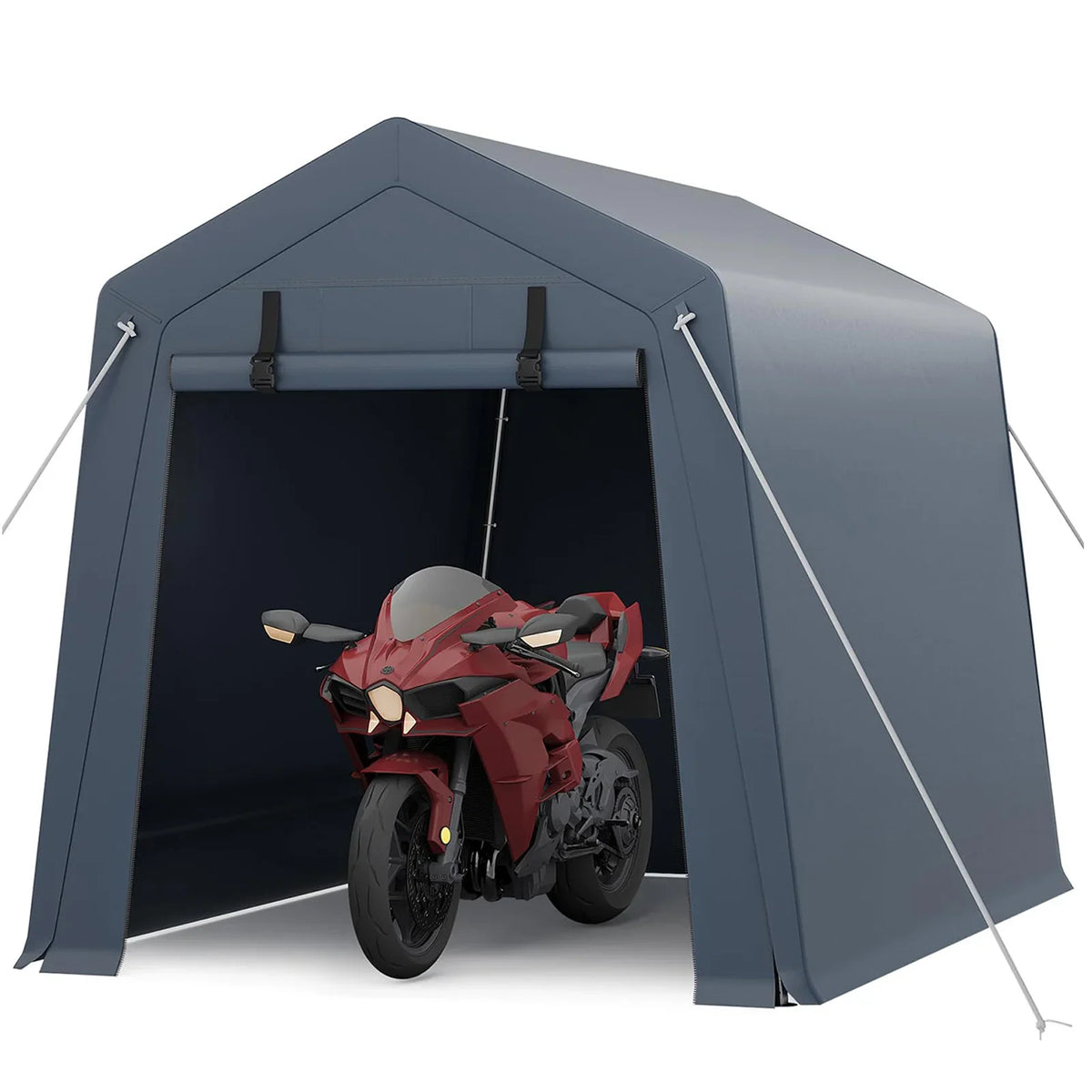 6x8 ft Heavy-Duty Portable Storage Shed – Steel Frame, Waterproof Cover