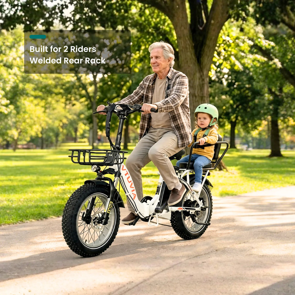 VTUVIA SF20H Folding Cargo E-Bike – 70-Mile Range, Fat Tires