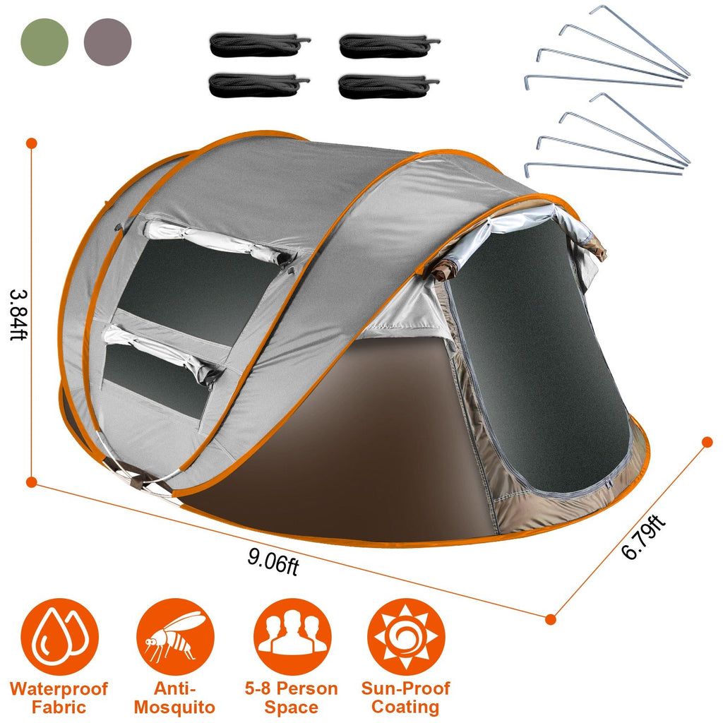 Instant Pop-Up Camping Tent – 3–4 or 5–8 Person, Waterproof