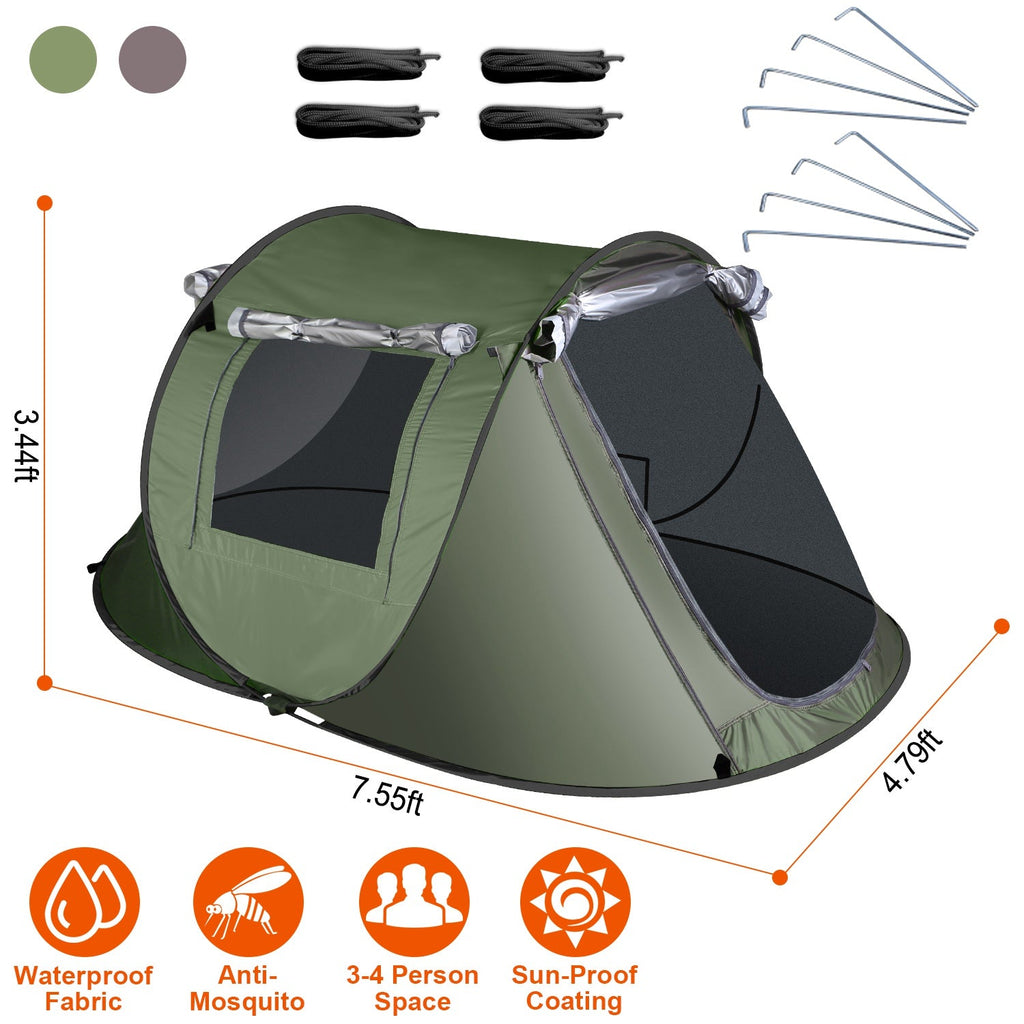 Instant Pop-Up Camping Tent – 3–4 or 5–8 Person, Waterproof