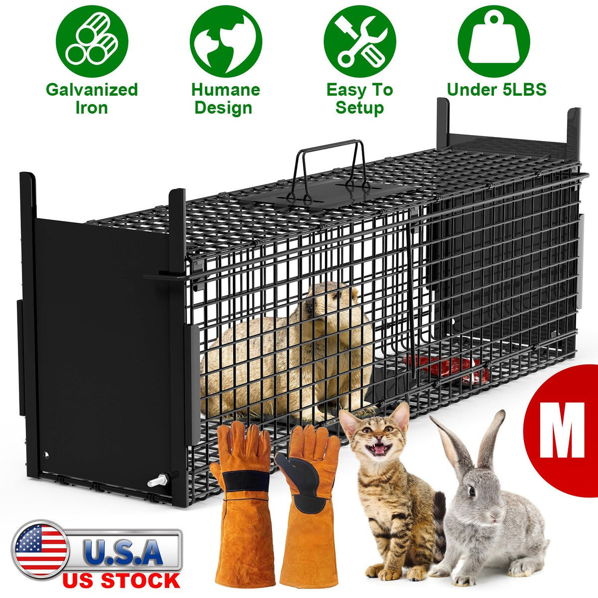 Humane Live Animal Trap – 40" (Raccoon & Opossum)