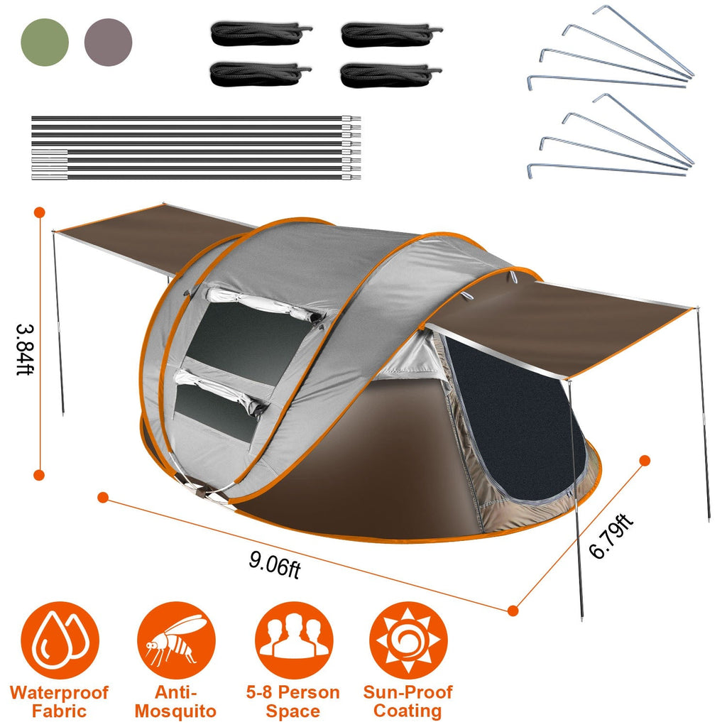 Instant Pop-Up Camping Tent – 3–4 or 5–8 Person, Waterproof
